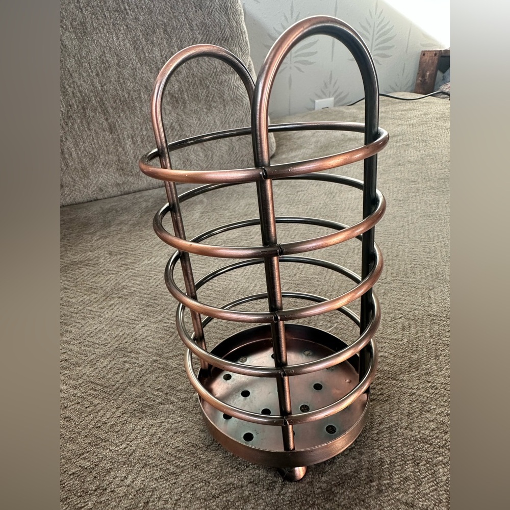 Copper Metal Utensil Holder